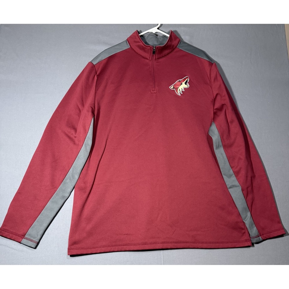 Arizona Coyotes Shirt Quarter Zip Fleece Mens 2XL XXL NHL Hockey Fanatics